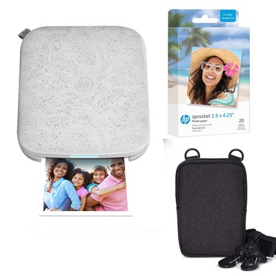 Portable Instant Photo Printer, Case and Zink Paper Bundle