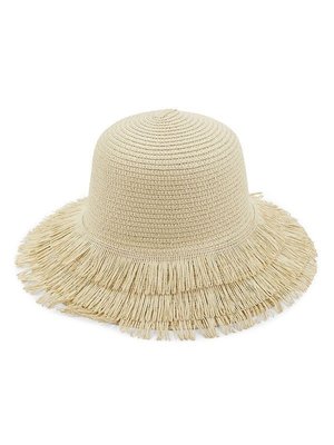 Saks Fifth Avenue Women's Tiered Fringe Woven Bucket Hat