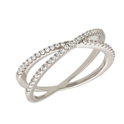 Sophia Women's 18k Gold Plated Criss Cross Fashion Ring