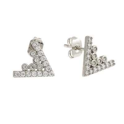 Lupine Women's 18k Gold Plated Triangle Stud Fashion Earrings