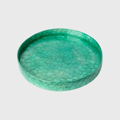 Small Capiz Tray, Emerald 