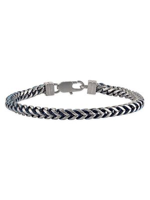 Esquire Men's Jewelry Men's Blue Ion Plated Stainless Steel Chain Bracelet