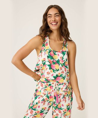 Pjs X Pq Swim Dahlia Racerback Tank