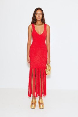 Simon Miller Tira Dress In Red Orange