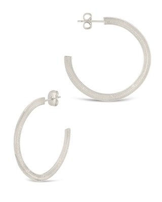 Herringbone Chain Hoops