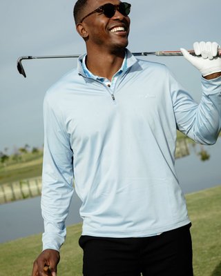 The Kiawah  Sky Blue Quarter Zip Pullover
