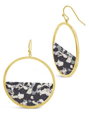1.5" Half Circle Resin Dangle Earrings