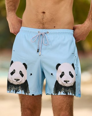 The Panda Party - Blue - Swim Trunks