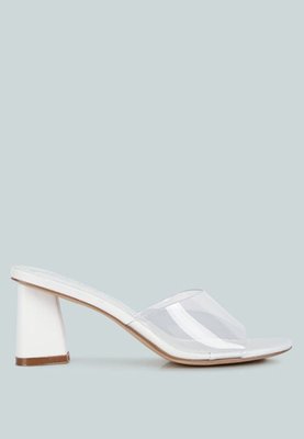 London Rag Eugnie Clear Straps Block Heel Sandals