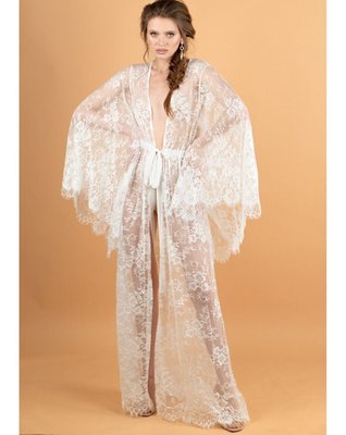 Kâfemme Bride Lumina Long Lace White Robe