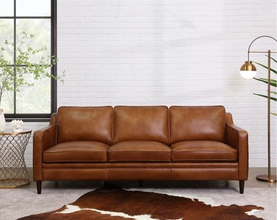 Ashtabula Genuine Leather Square Arm Sofa