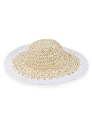 Saks Fifth Avenue Women's Nat Woven Contrast Trim Panama Hat