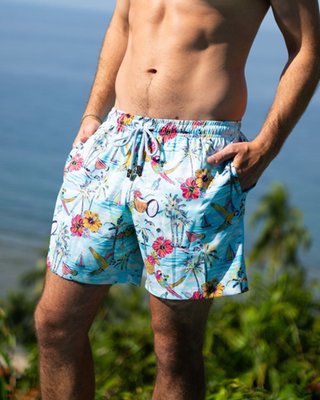 Wastin' Away Again - Blue – Swim Trunks
