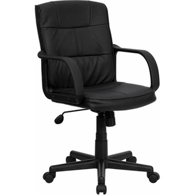 Ecofriendly  Leather Midback Office Chair With Nylon Arms