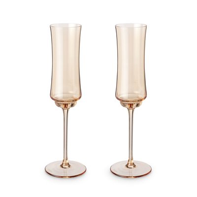 Tulip Champagne Flutes in Amber