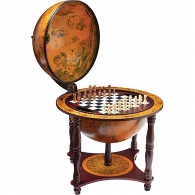 Kassel Diameter Globe with Chess and Checkers Set