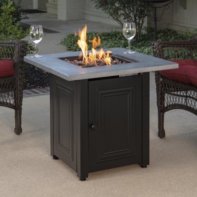 The Wakefield Outdoor Lp Fire Pit  Grey & Black