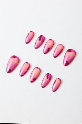 Sunset Chrome - Taybeepboop Pink Chrome Press-on Nails