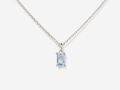 Aquamarine Silver Necklace