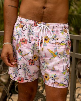 Margaritaville By Kenny Flowers – Wastin' Away Again - Pink – Swim Trunks