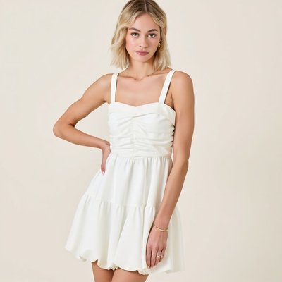 Ruched Sweetheart Neck Mini Dress