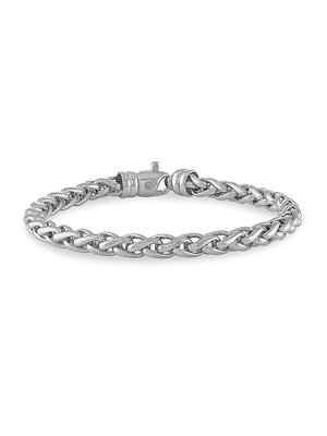 Esquire Men's Jewelry Men's Rhodium Plated Sterling Silver Bracelet