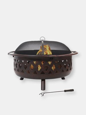 Sunnydaze Decor Sunnydaze Bronze Crossweave Wood-burning Fire Pit