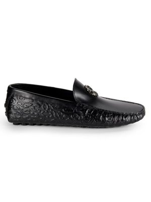 Textured Leather Driving Loafers