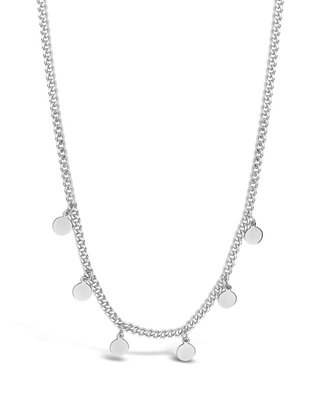 Sterling Silver Dainty Curb Chain With Disk Charms