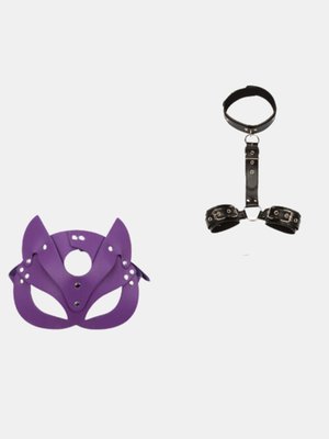 Vigor Bdsm Neck Restraint And Upscale Cat Mask Costume Multi Pack