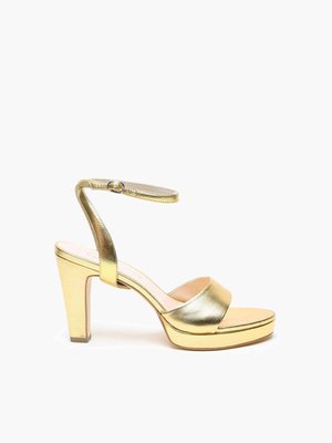 Alterre Gold Lo Platform Heel With Marilyn Strap