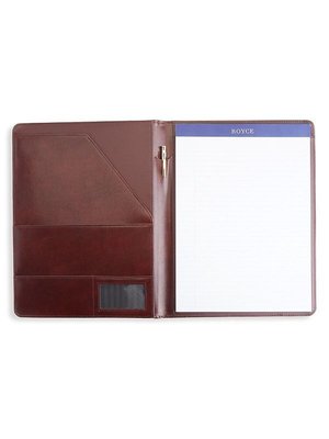 Royce New York Men's Leather Writing Organizer Folder