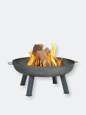 34 Fire Pit Cast Iron With Steel Finish Wood-burning Fire Bowl