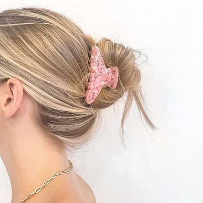 Happy Hour Pink French Biodegradable Claw Clip
