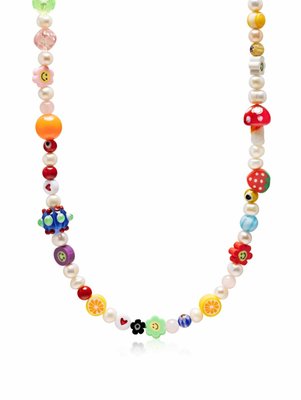 Men's Berry Pearl Choker With Assorted Beads