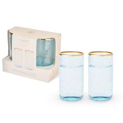 Aqua Bubble Glass Tumbler Set