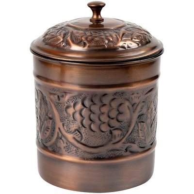 Qt Embossed Antique Copper Canister