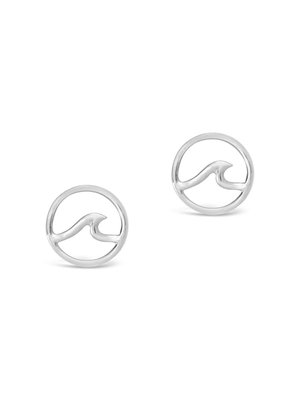 Sterling Silver Wave Stud Earrings