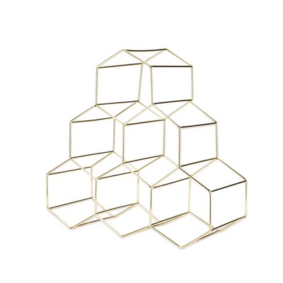 Geo Countertop Wine Rack In Gold