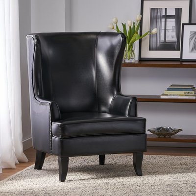 Brookport Faux Leather Wingback Chair