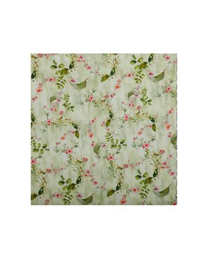 Spring Affair Green Floral Print Linen Head Scarf
