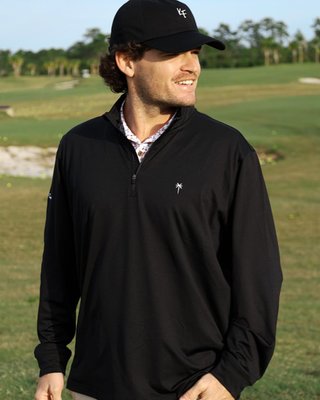 The Lights Out  Black Quarter Zip Pullover