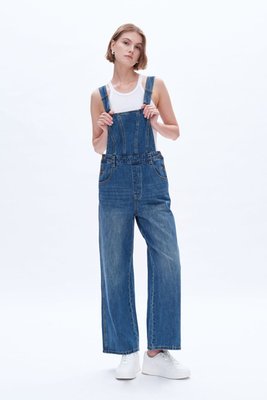 Wide Leg Denim Overalls