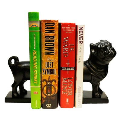 Pug Figure Decorative Bookends (2-Piece)