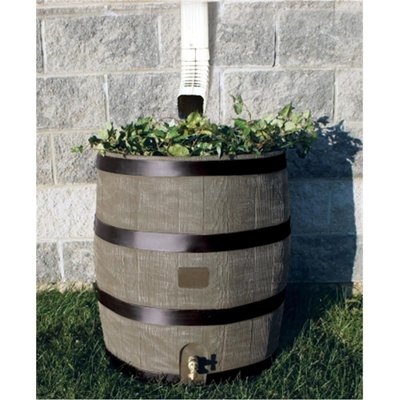 Round Ra Barrel With Planter  Deco