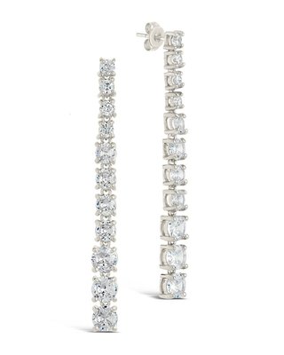 Natasha Cz Drop Stud Earrings