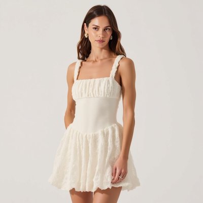 Bouclé Knit Fit & Flare Mini Dress