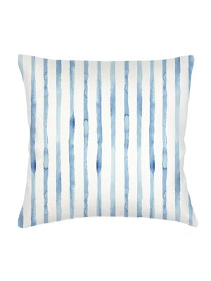 Riviera Blue Striped Linen Euro Pillow 26x26