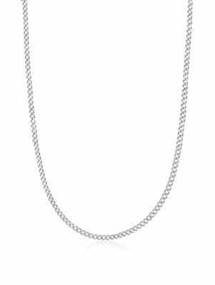 Men's Silver Cuban Link Chain In 3mm