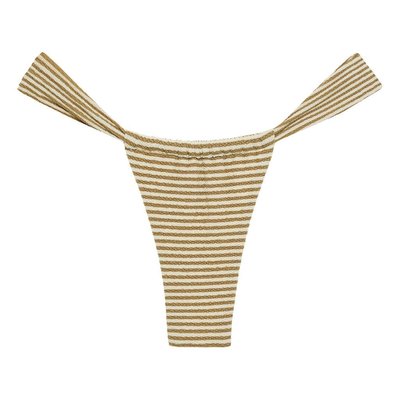 Neutral Stripe Sandra Bikini Bottom